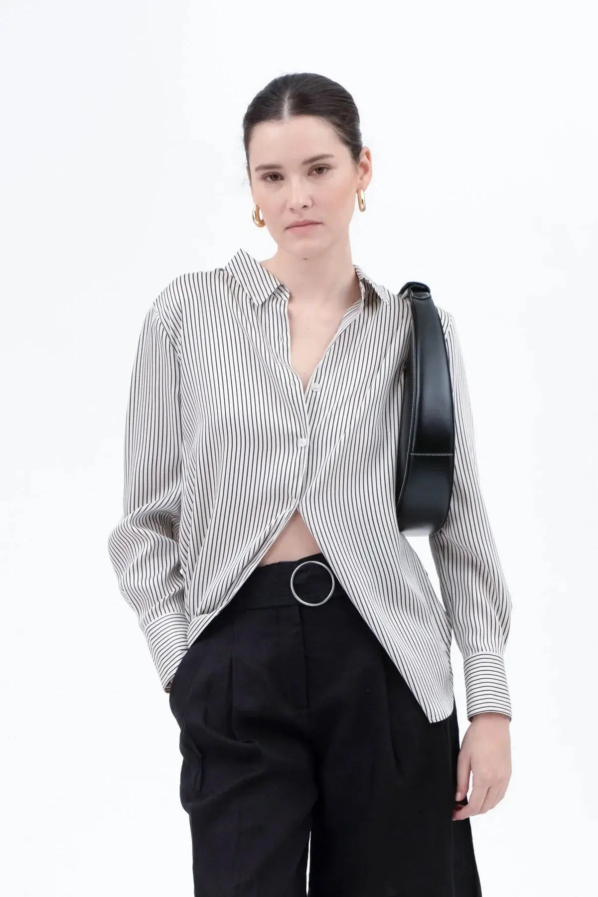 Blu Pepper Betty Pinstripe Button-Up – Effortless Elegance    BLU PEPPER