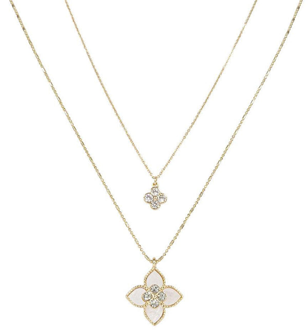 CZ DOUBLE LAYERED NECKLACE    JOIA TRADING CO.