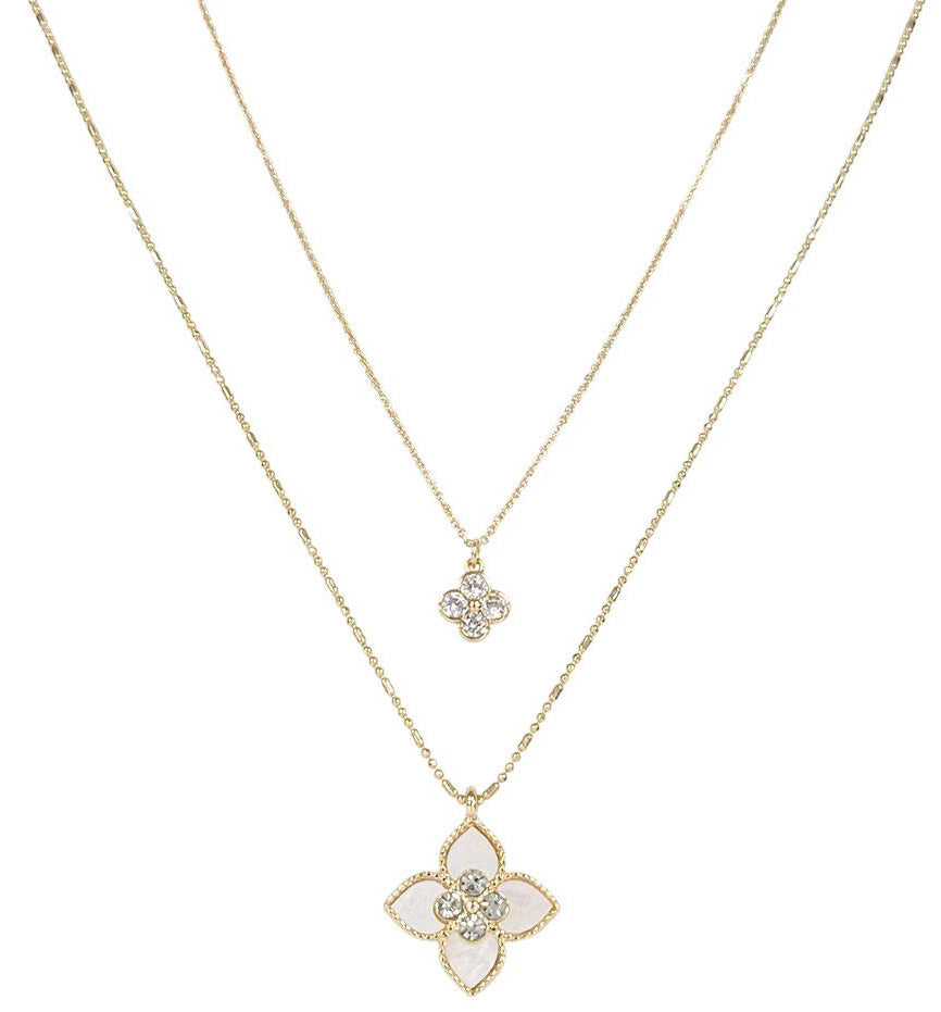 CZ DOUBLE LAYERED NECKLACE    JOIA TRADING CO.