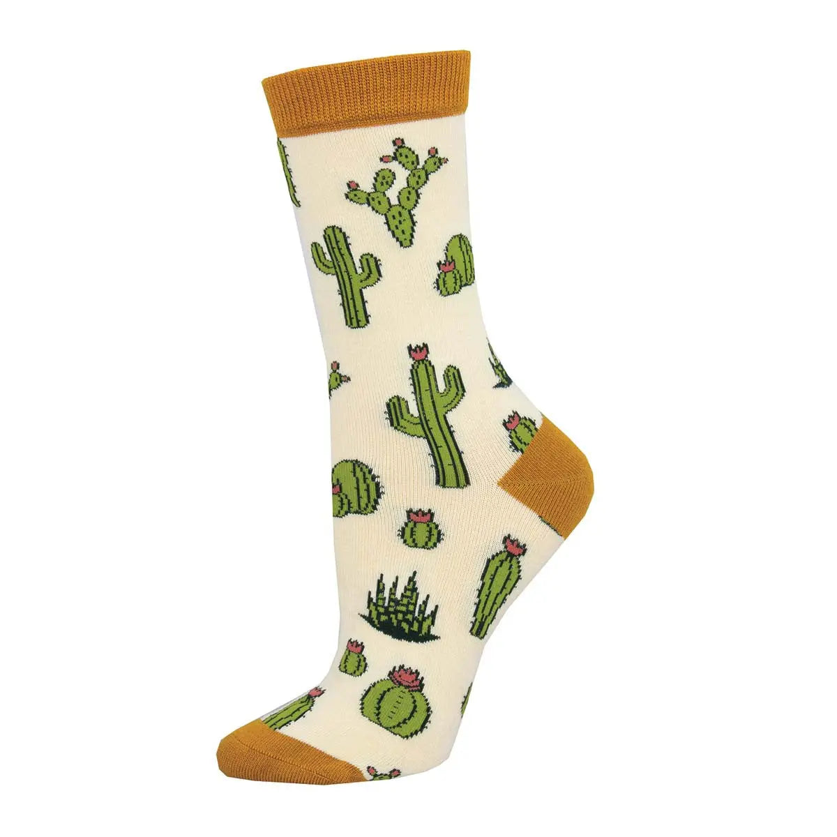Women's Socksmith King Cactus Socks – Fun Desert-Inspired Style  IVORY / PR  SOCK SMITH