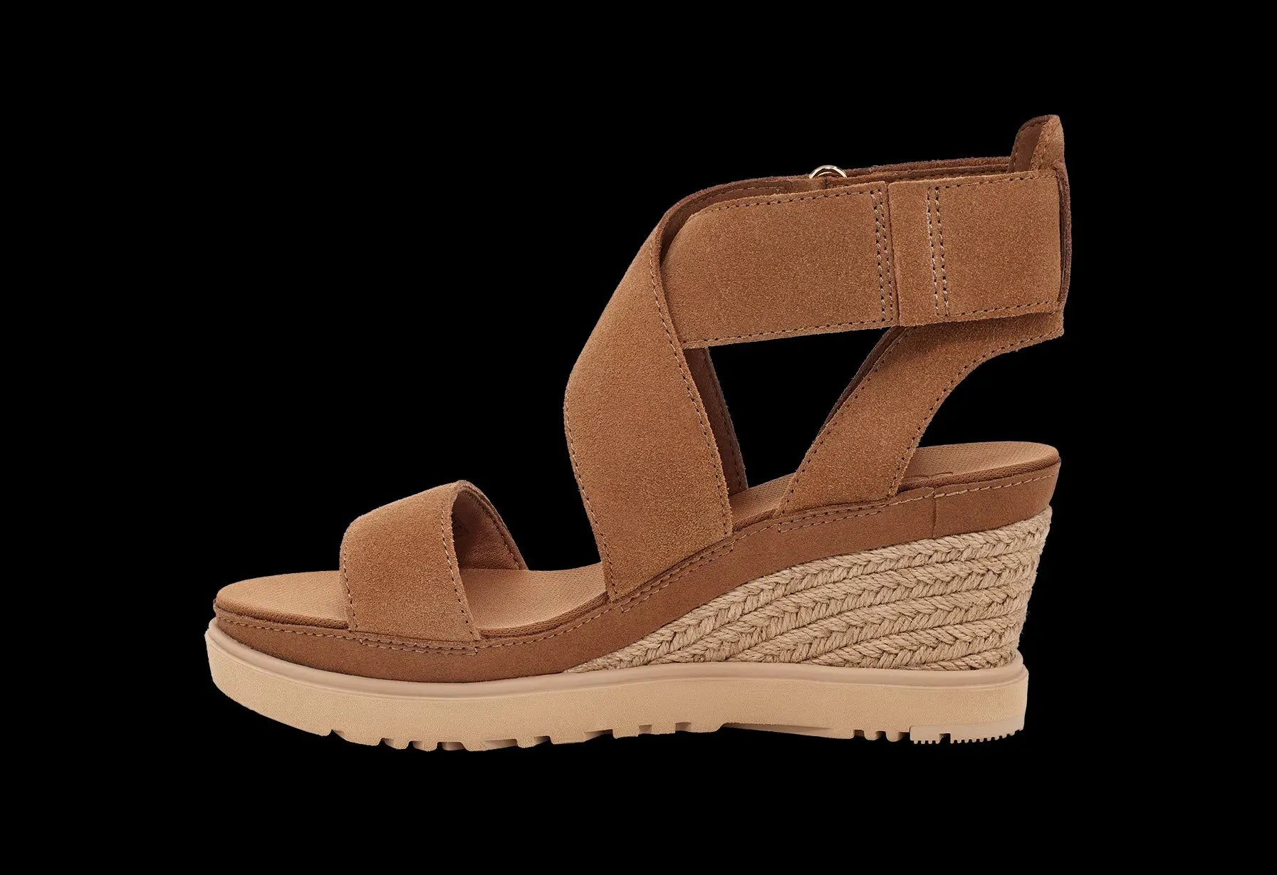 Women's UGG Ileana Ankle – Suede Wedge Sandal with Jute Wrap