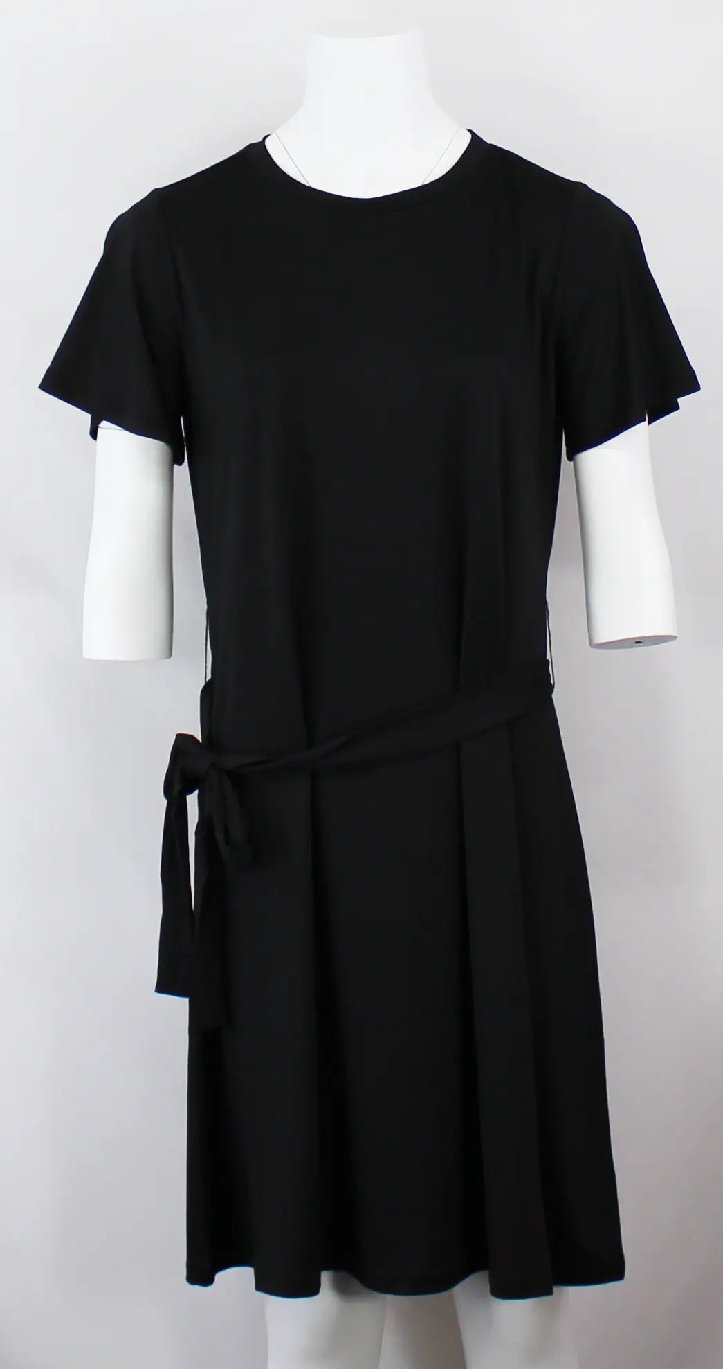 Keren Hart Little T-Shirt Dress – Lightweight Stretch Knit with Waist Tie  BLACK-XL  KEREN HART
