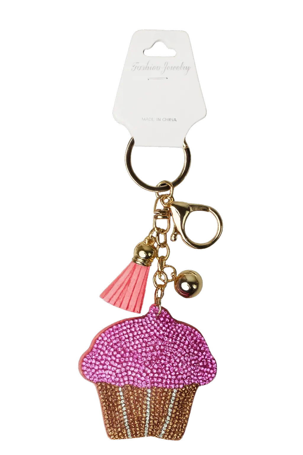 Joia Accessories Shimmer Keychain Cupcake – Cute Sparkling Charm    JOIA TRADING CO.