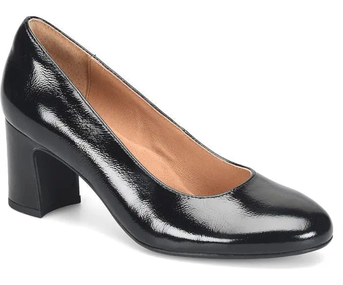Women’s Sofft Anna Marie – Classic Block Heel Pump in Leather  BLACK PATENT / M / 10  SOFFT