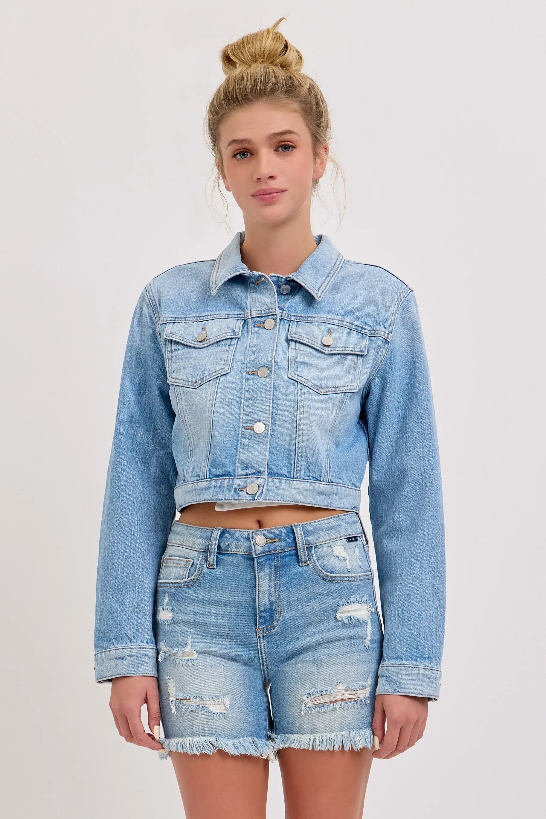 Cello Jean Lily Oversized Cropped Denim Jacket – Light Wash by Cello Jean    WAT? JEANS & CELLO JEANS