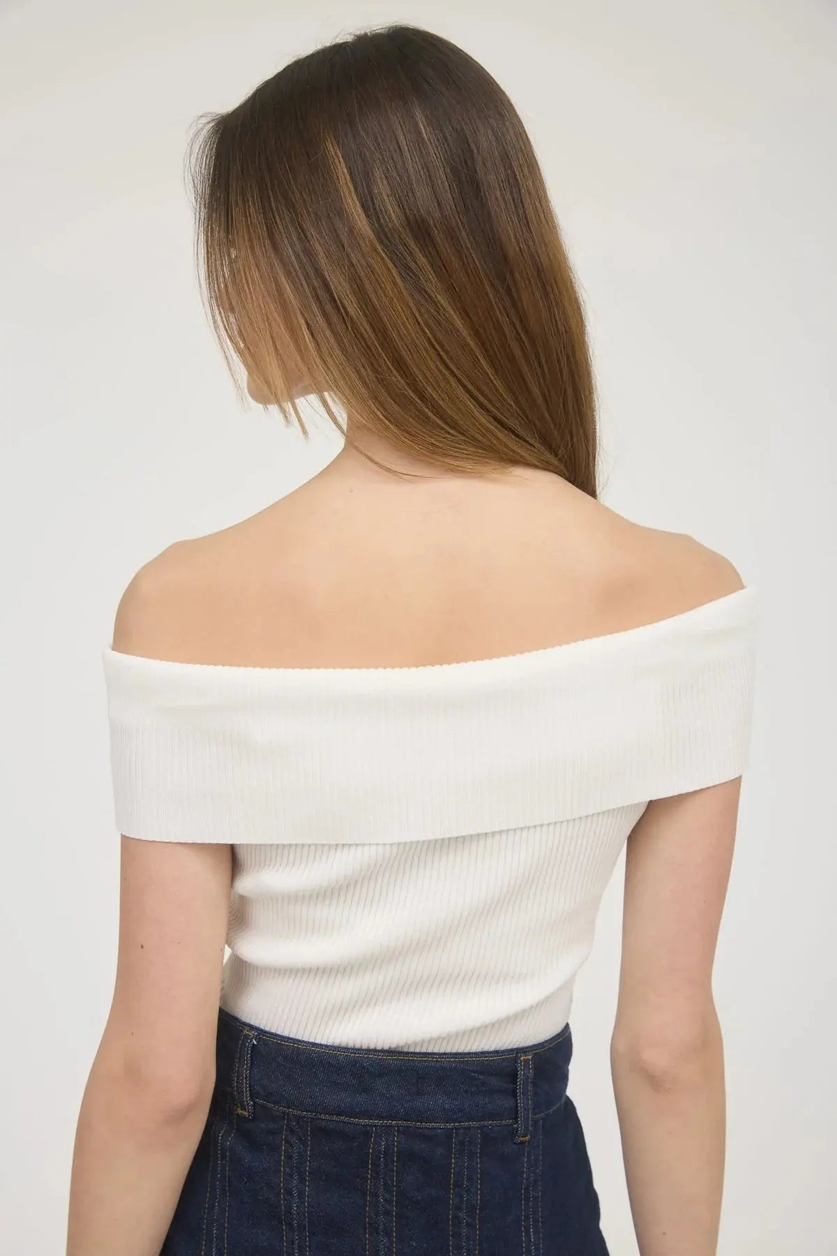 Blu Pepper Summer Brunch Top – Off-the-Shoulder Knit Style Top    BLU PEPPER