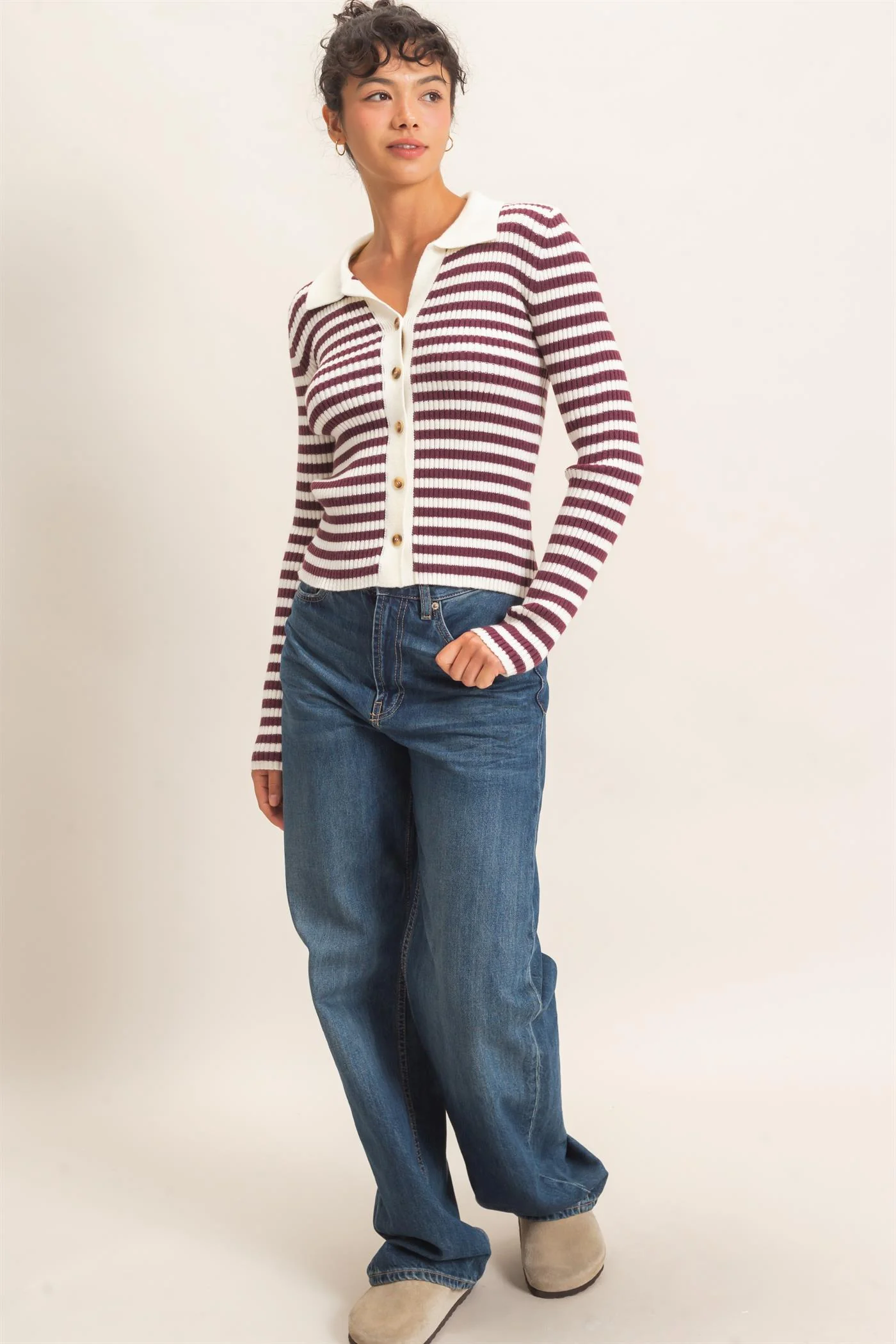 Hyfive Main Street Polo Top – Classic Stripe Polo with a Modern Fit