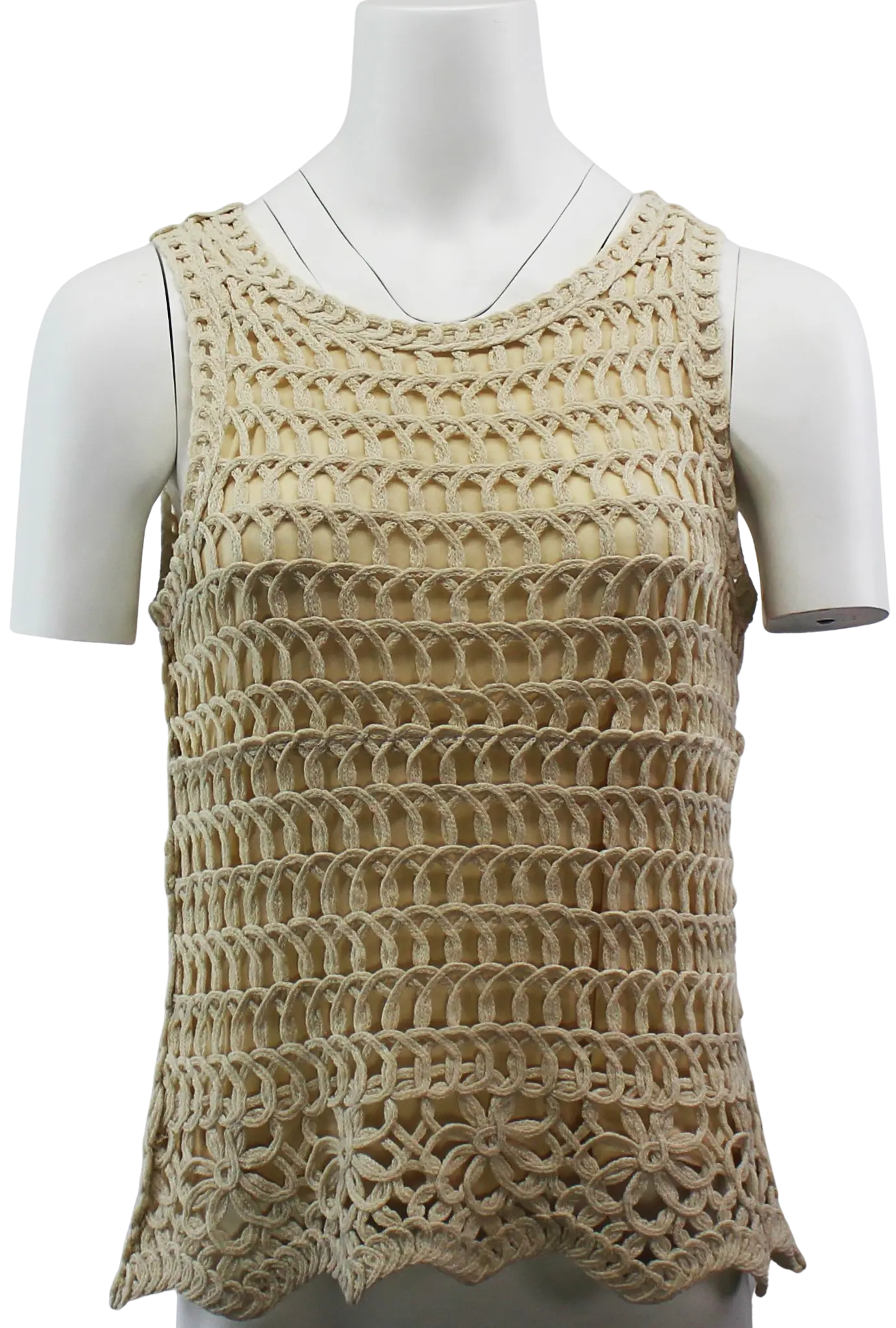 Keren Hart Sunset Spirit Top – Boho Crochet Sleeveless Layer  NATURAL-XL  KEREN HART