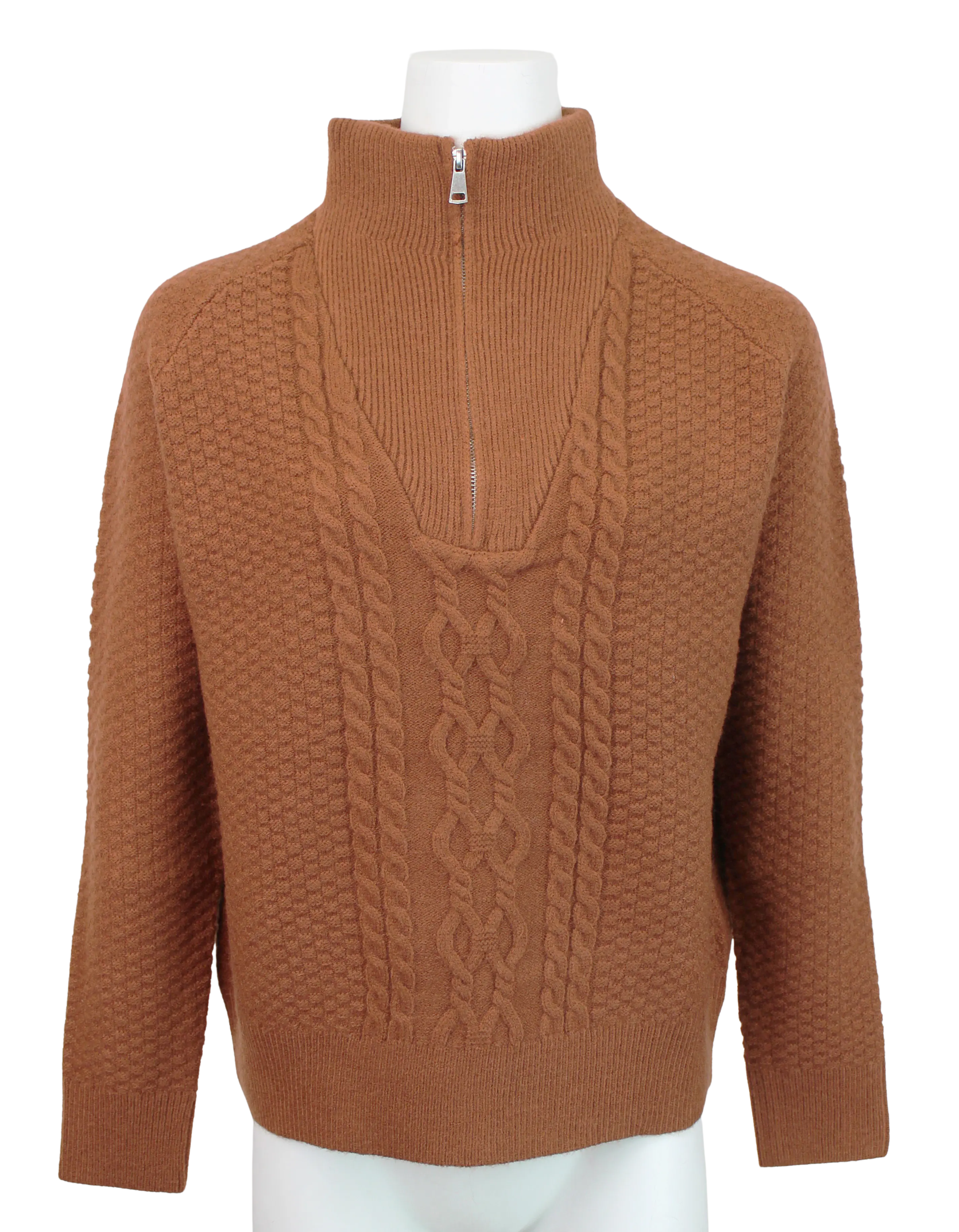 Keren Hart Pumpkin Girly Pullover – Half-Zip Knit Sweater    KEREN HART
