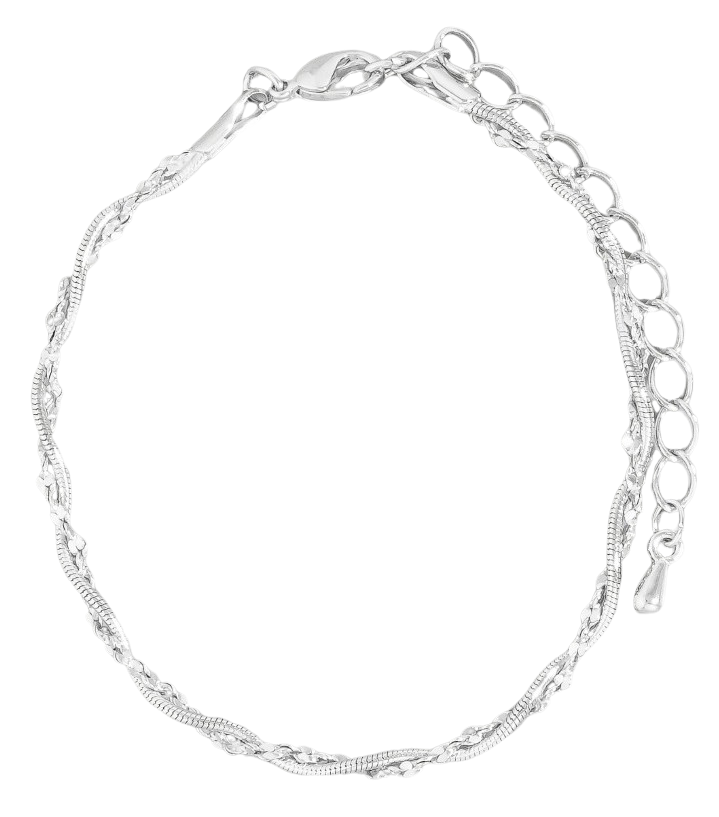 Fame Dreamline Twist Bracelet – Double Chain Brass Bracelet  SILVER  FAME ACCESSORIES