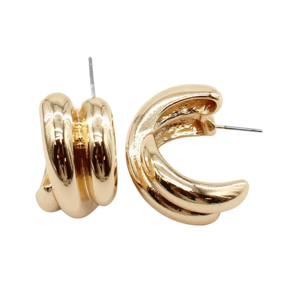 Joia Accessories Blaire Woven Hoops – Gold Layered Hoop Earrings    JOIA TRADING CO.