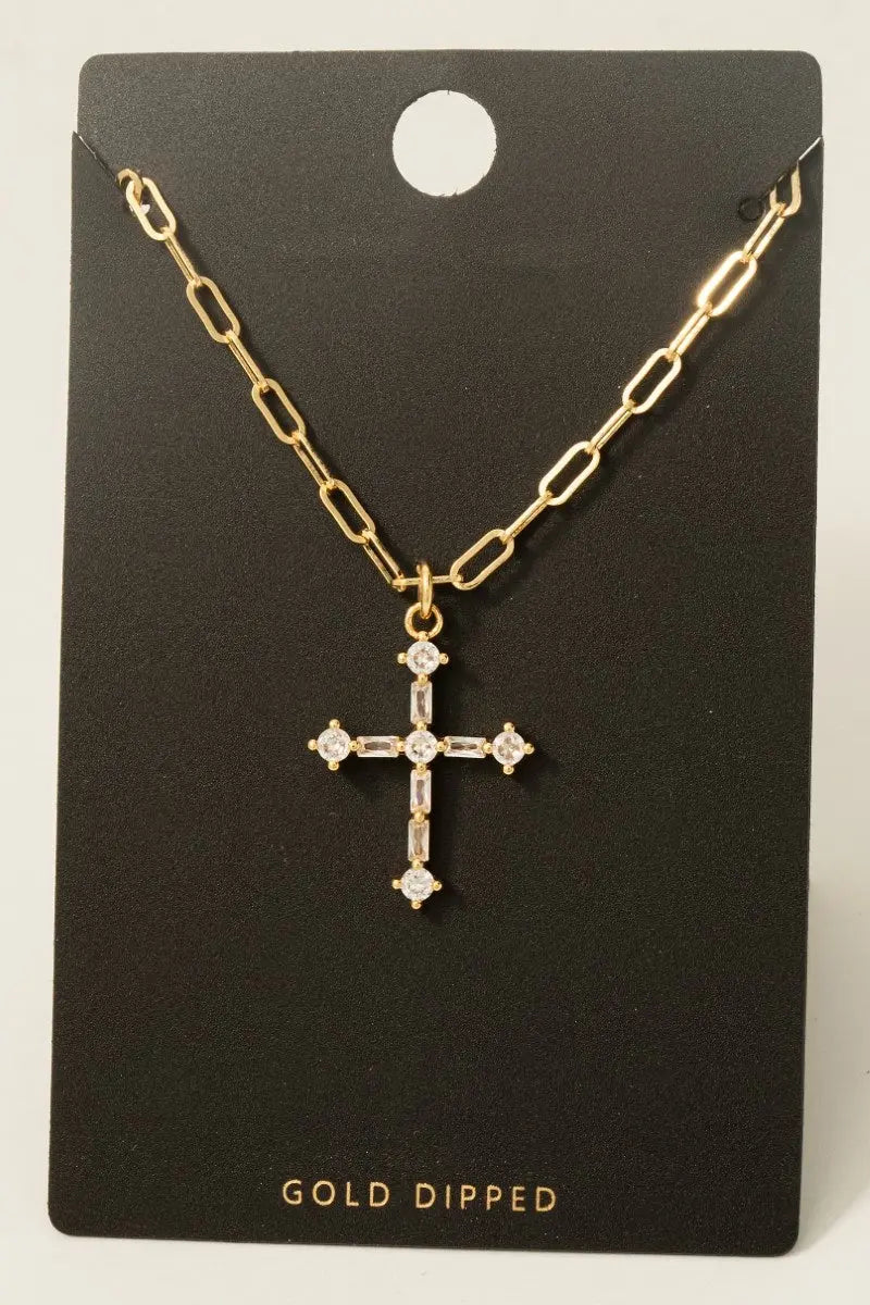 ANGELA CROSS NECKLACE    FAME ACCESSORIES