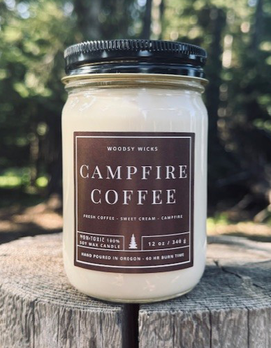 Faire Soy Wax Candle 12oz – Coffee & Sweet Cream Campfire Scent    FAIRE