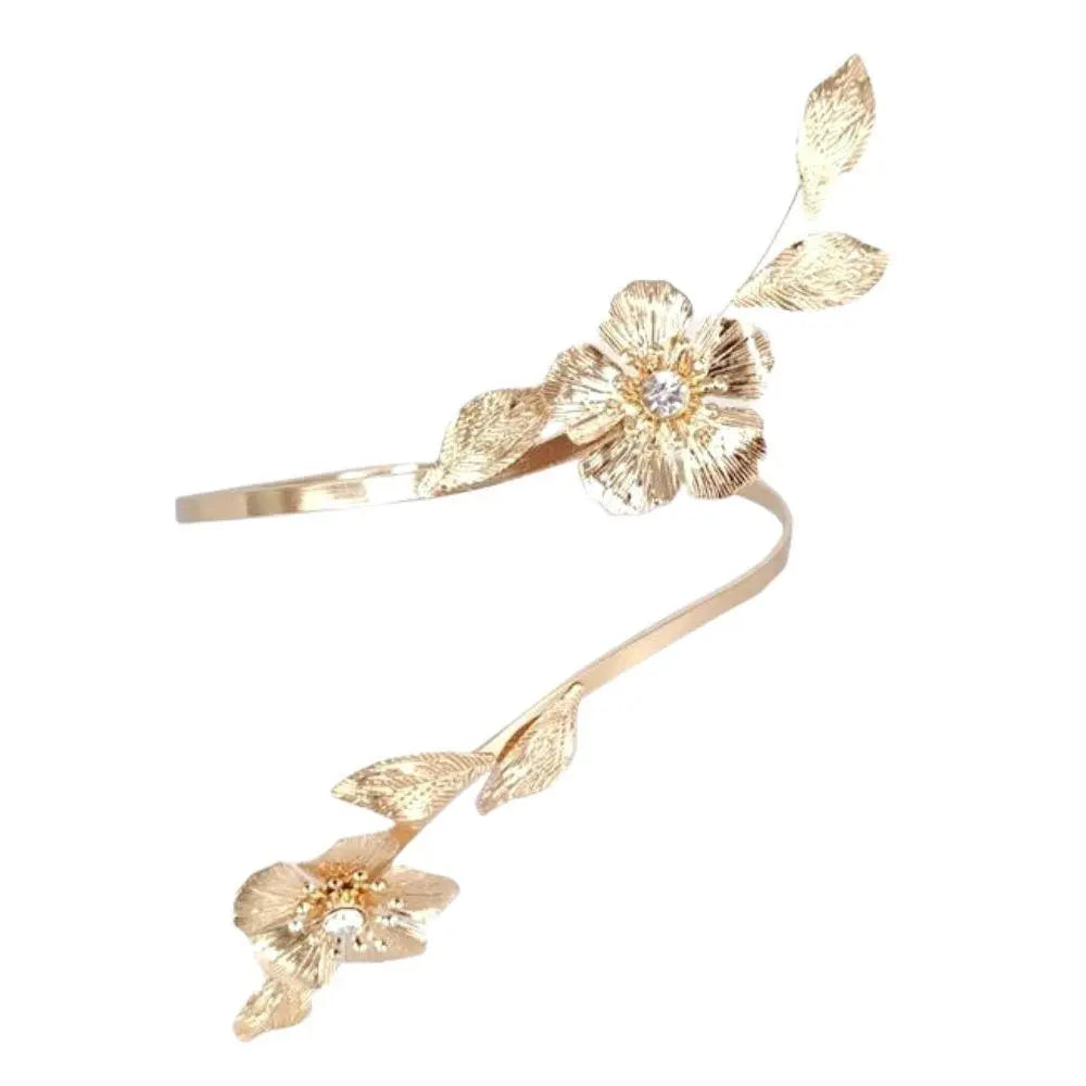 Joia Accessories Katie Flower Leaf Pattern Bracelet – Elegant Floral Cuff    JOIA TRADING CO.