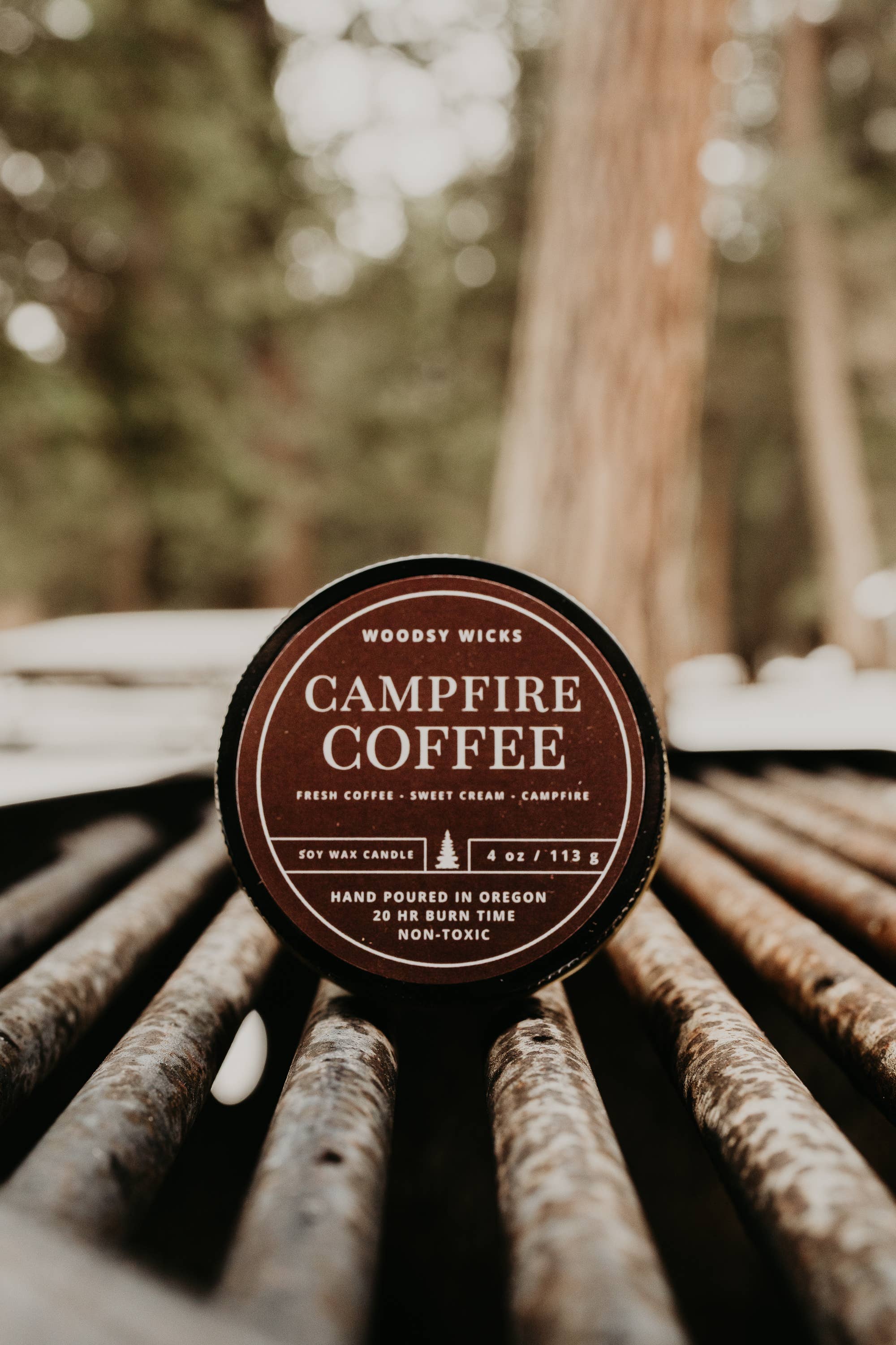 Campfire Coffee Candle - 100% Soy Wax - Nontoxic    Woodsy Wicks
