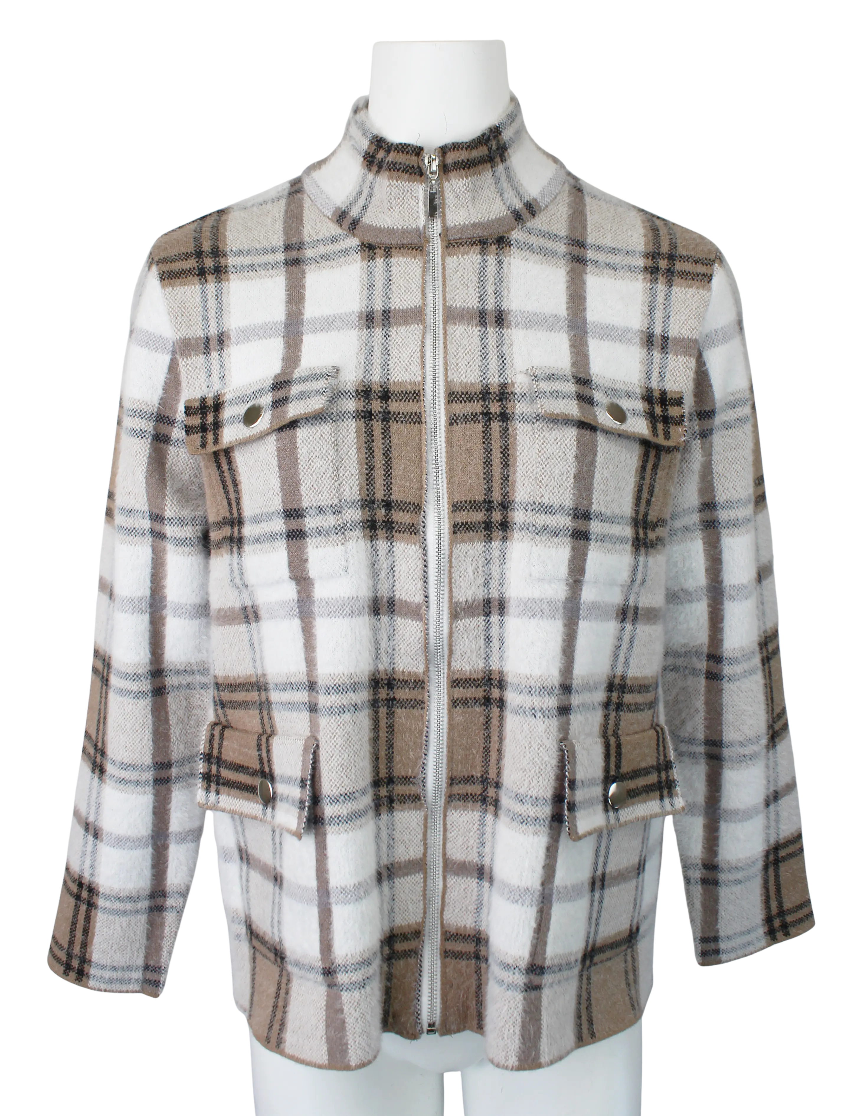L. Hamrick Sasha Plaid Sweater Jacket – Cozy Style with Classic Charm    L HAMRICK
