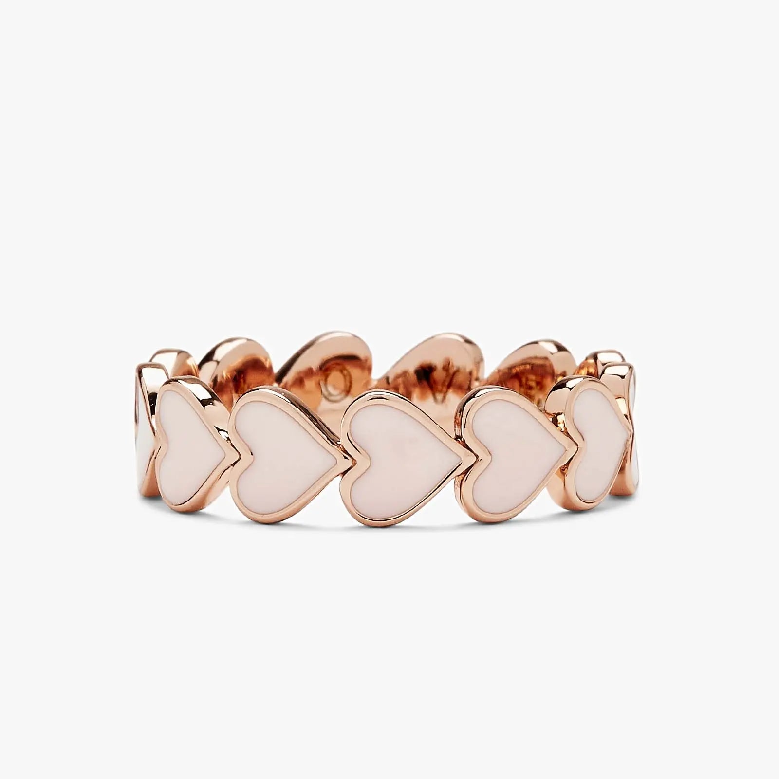 Pura Vida Love Enamel Heart Band Ring – Romantic & Stackable  ROSE GOLD / 8  PURA VIDA BRACELETS