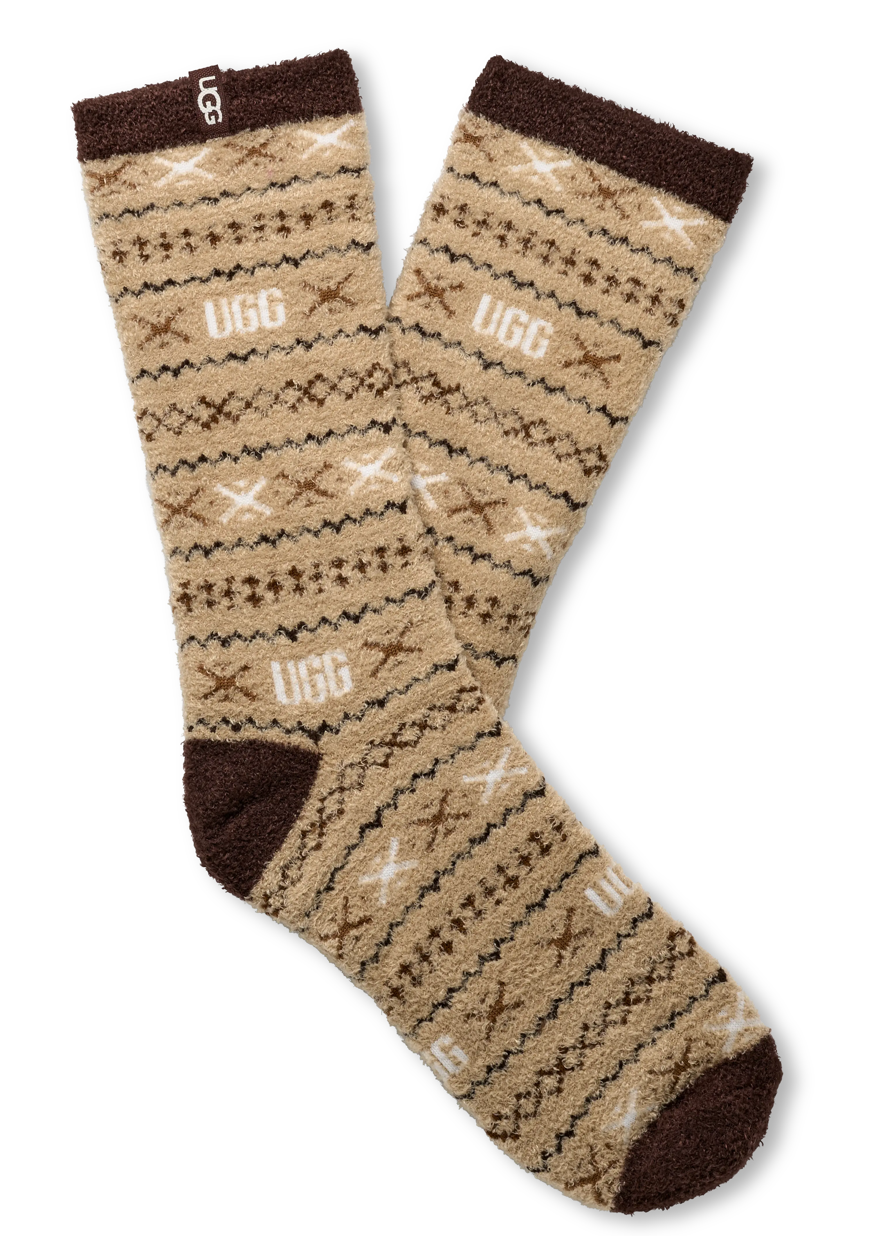 Women's UGG Leslie Graphic Crew Socks – Cozy Knit with Stylish Pattern    UGG