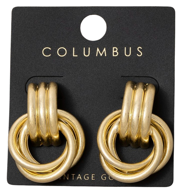 Fame Dynasty Loop Earrings – Gold Dipped Layered Hoops    FAME ACCESSORIES