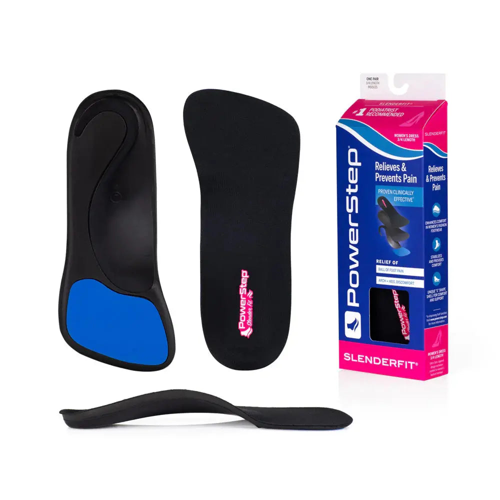 PowerStep SlenderFit 3/4 Insoles – Comfort & Support for Fashion Shoes