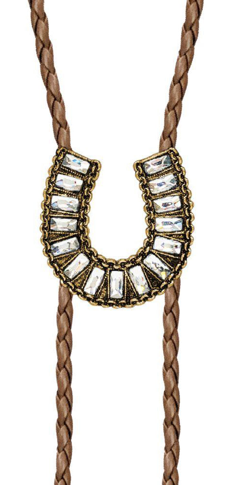 CRYSTAL HORSESHOE BOLO NECKLACE    JOIA TRADING CO.