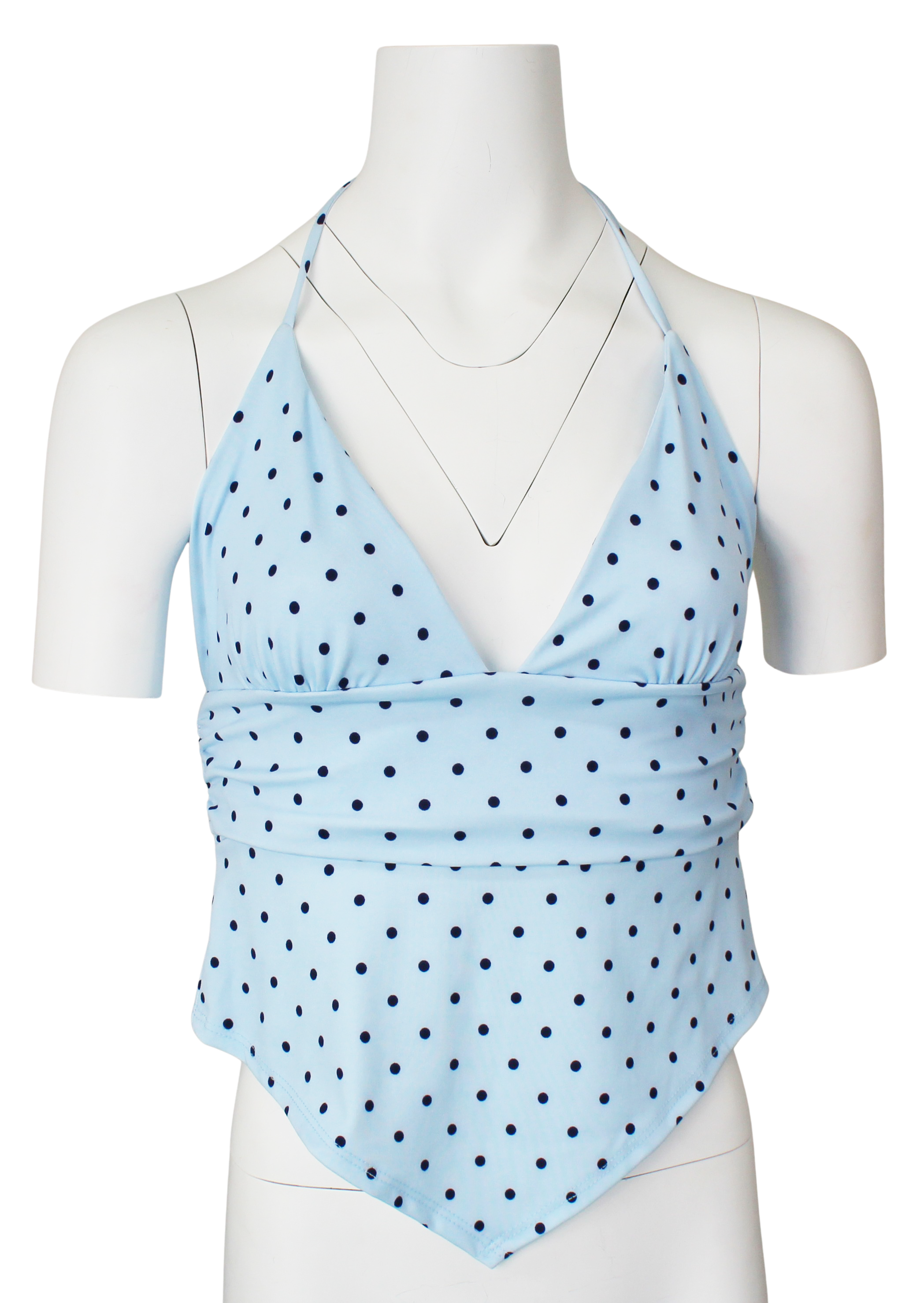 Timing Sunny Blues Top – Polka Dot Halter Top Style    TIMING INC