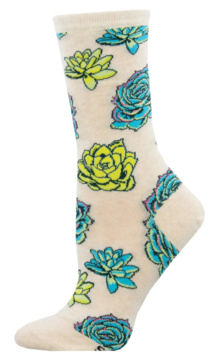Women’s Socksmith Succulent Socks – Fun Plant Lover Crew Socks    SOCK SMITH