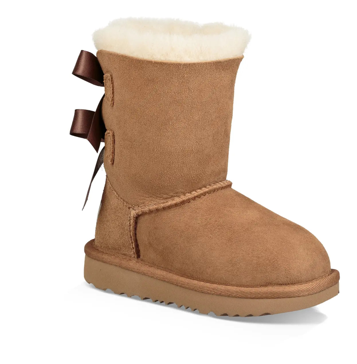 Toddler’s UGG Bailey Bow II – Cozy Sheepskin Boot with Silky Bows  CHESTNUT-12  UGG