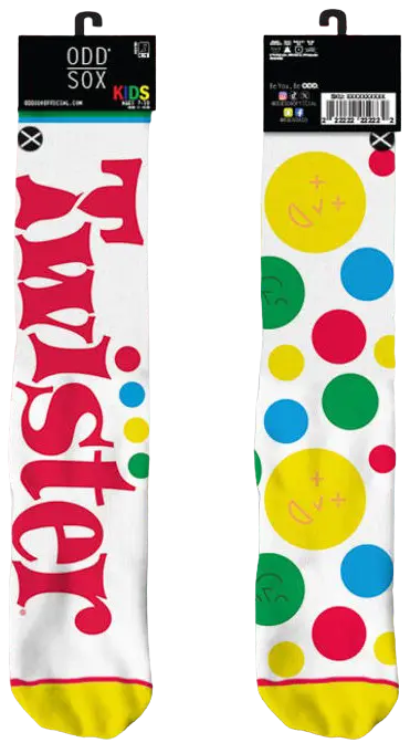 Kids’ Odd Sox Twister Split Socks – Bright & Playful Style Crew Socks    ODD SOX