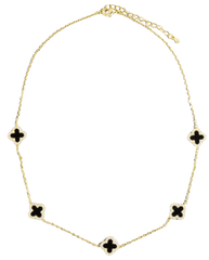 Fame Enchanted Clover Necklace – CZ Clover Station Chain    FAME ACCESSORIES