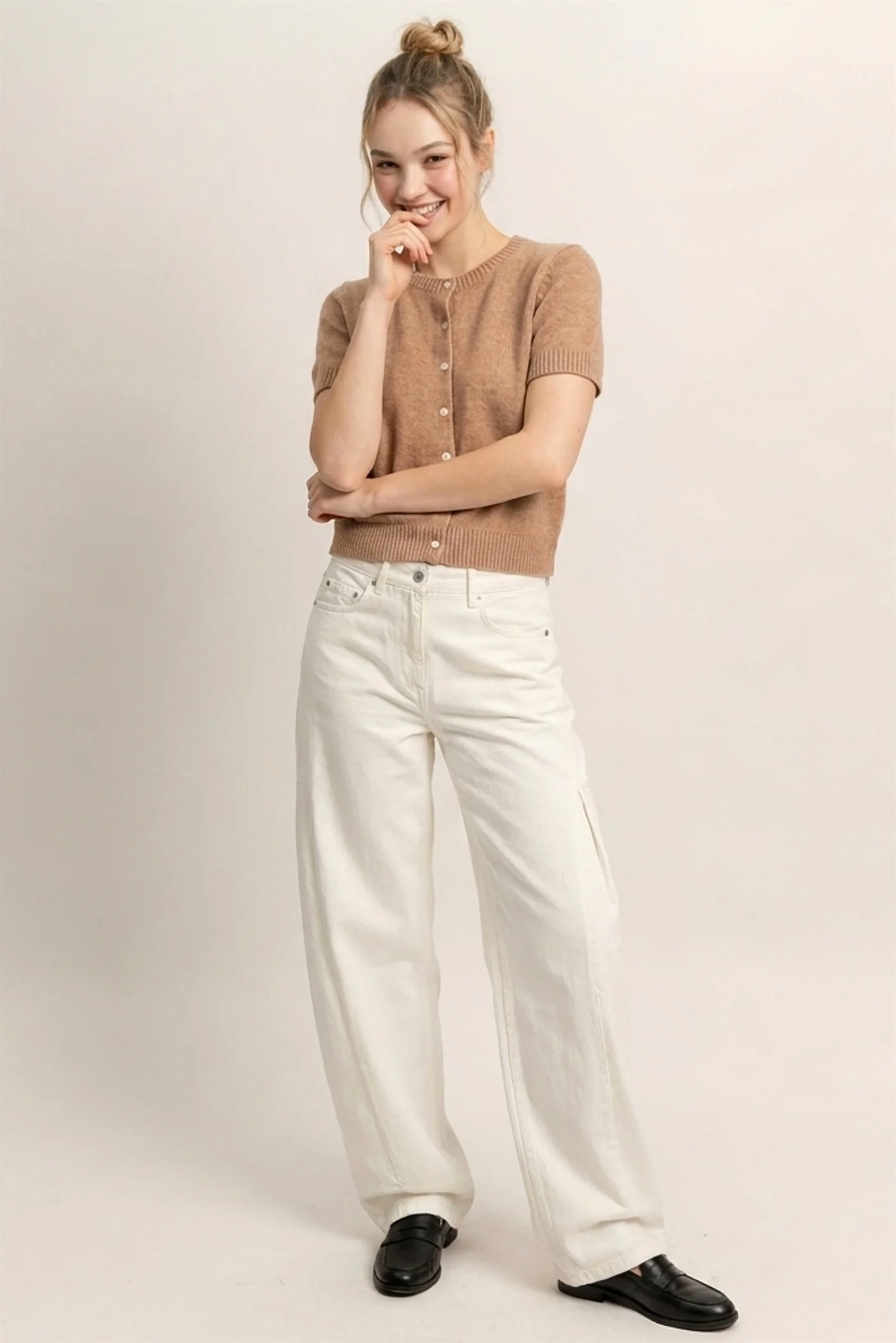 Hyfive Sweetly Buttoned Knit Top – Classic Charm with a Flattering Fit