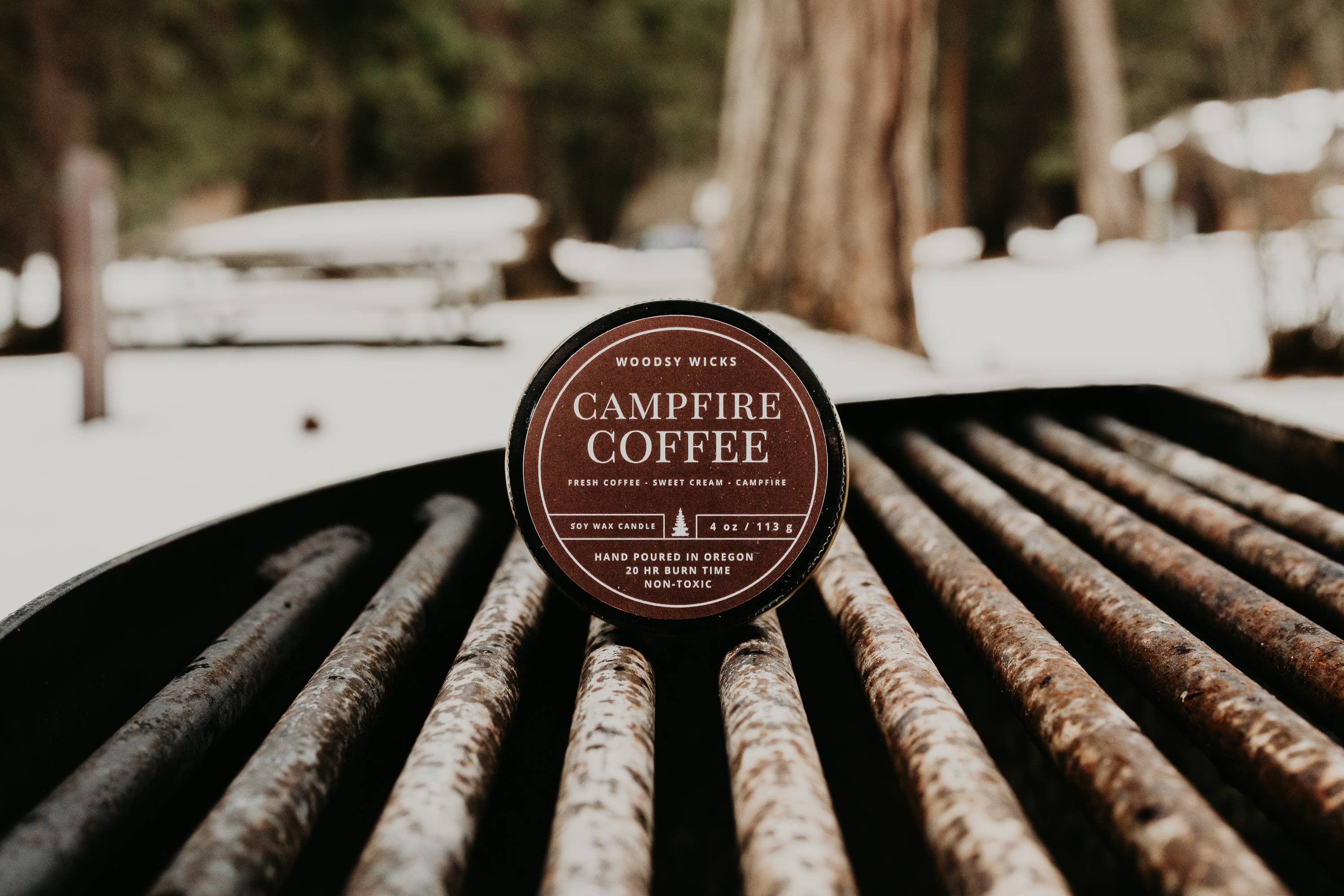 Campfire Coffee Candle - 100% Soy Wax - Nontoxic    Woodsy Wicks