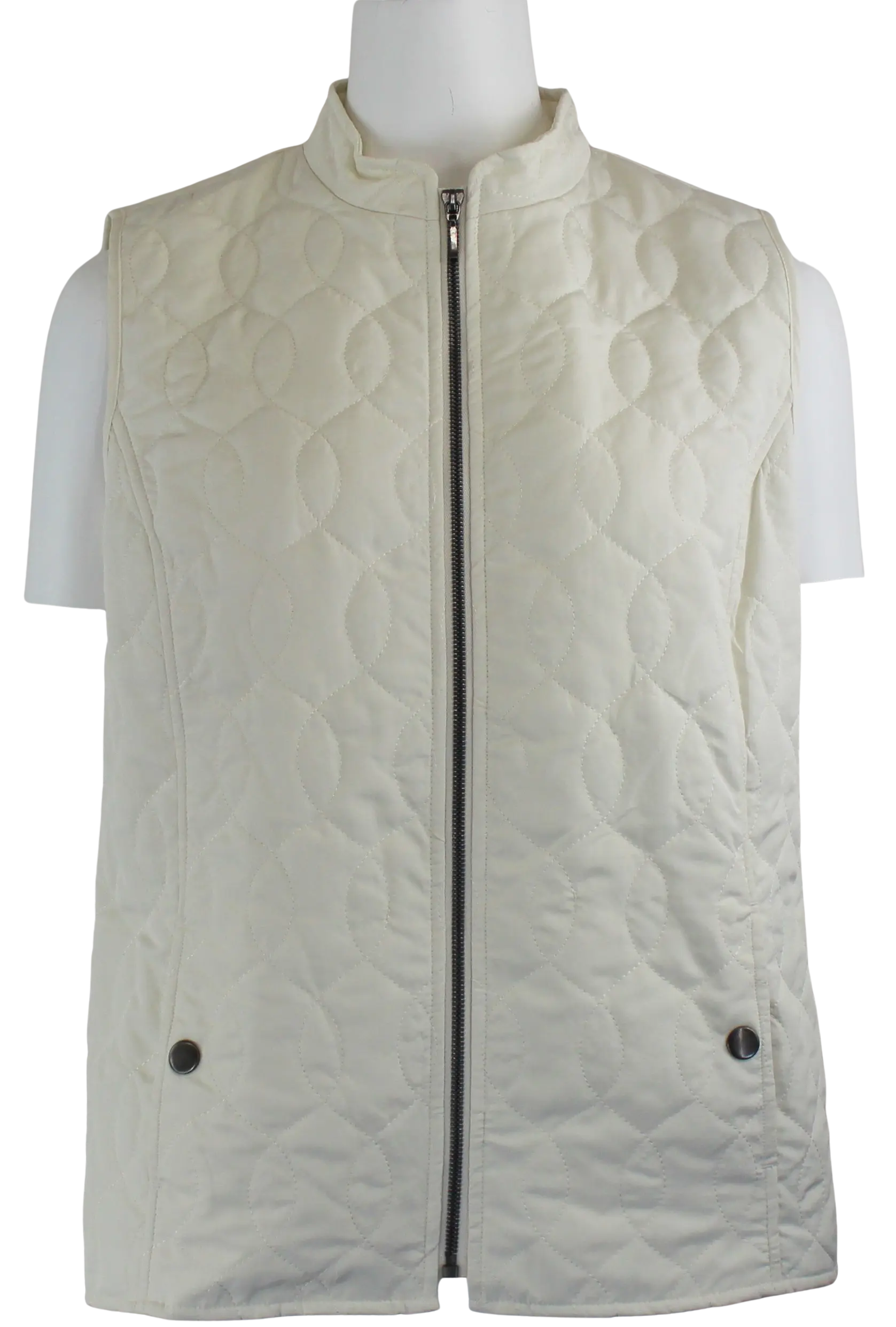 L. Hamrick Caitlin Quilted Vest – Lightweight Zip-Up Outer Layer  SNOWCAP / XL  L HAMRICK