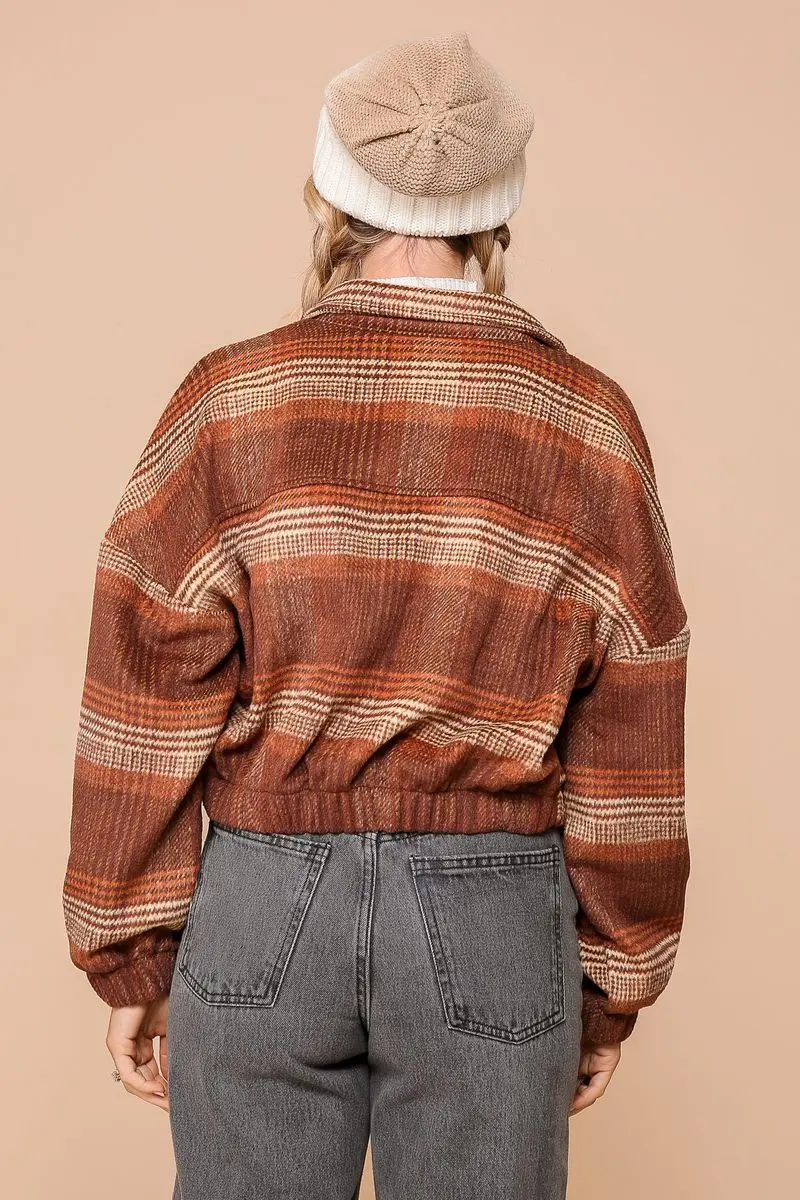 Timing Inc. Harvest Trail Jacket – Cozy Plaid Zip-Up Flannel    TIMING INC