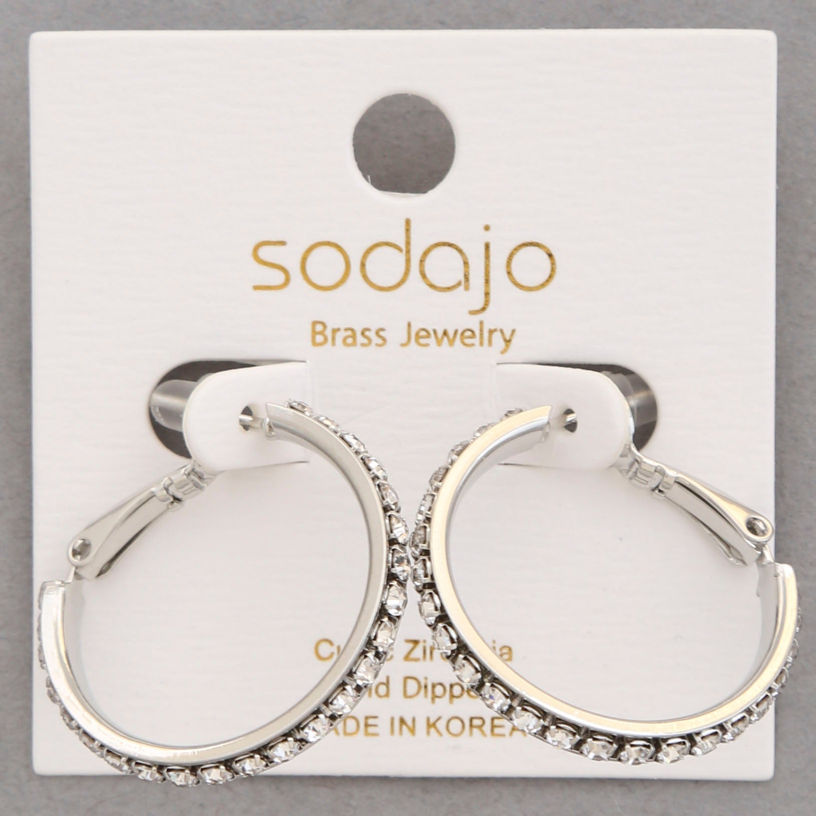 Joia Crystal Curve Hoop Earrings – Elegant Sparkling Rhinestone Style    JOIA TRADING CO.