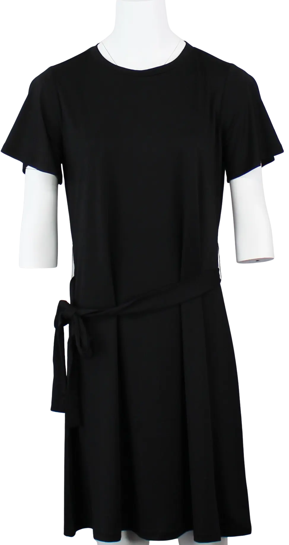 Keren Hart Little T-Shirt Dress – Lightweight Stretch Knit with Waist Tie  BLACK-XL  KEREN HART