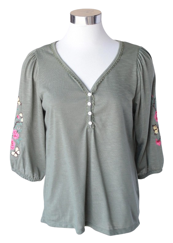 Keren Hart Meadow Bloom Top – Floral Embroidered Shirt