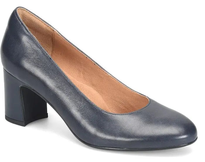 Women’s Sofft Anna Marie – Classic Block Heel Pump in Leather  SKY NAVY / M / 10  SOFFT
