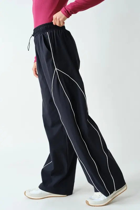 Mono B Curved Classic Track Pants – Wide Leg Athleisure    MONO B