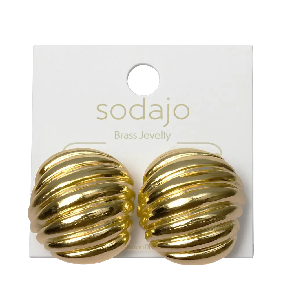 Joia Accessories Sophia Shell Post Earrings – Bold Gold Statement Jewelry    JOIA TRADING CO.