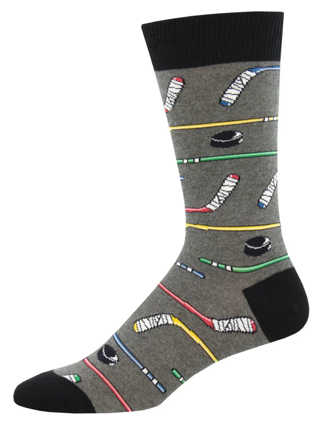 Men's Socksmith Power Play Socks – Hockey Stick & Puck Design    SOCK SMITH