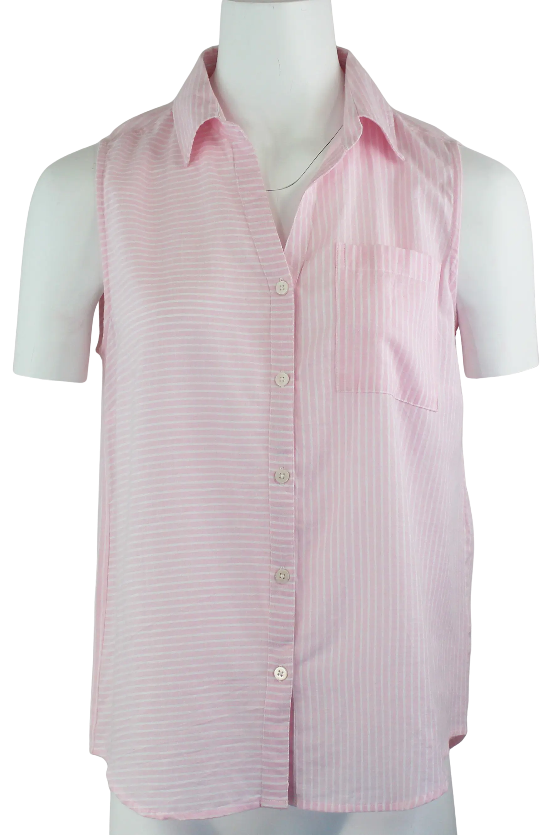 Keren Hart To The Hamptons Top – Sleeveless Button-Down Cotton Shirt  BLUSH-XL  KEREN HART