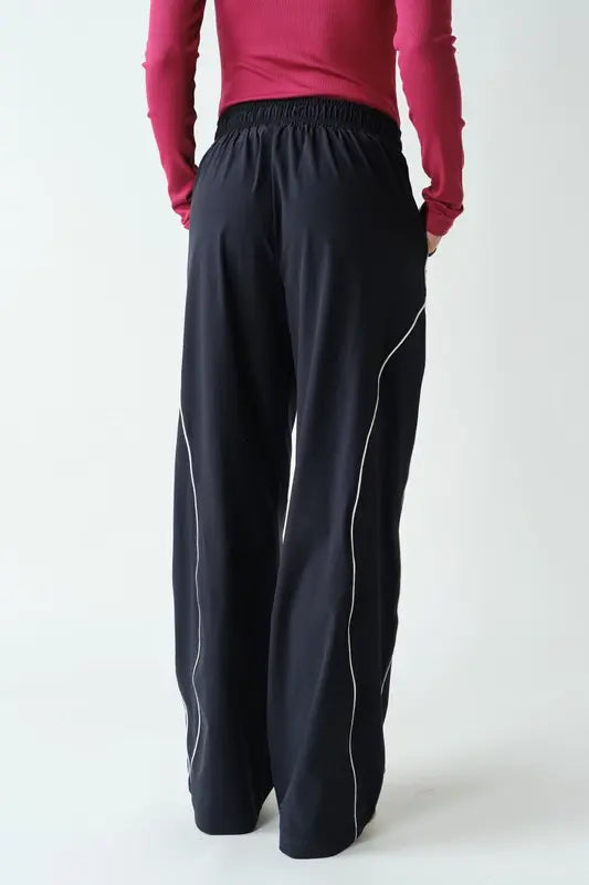 Mono B Curved Classic Track Pants – Wide Leg Athleisure    MONO B