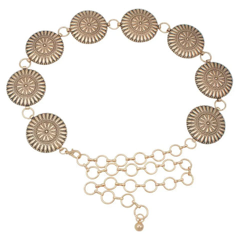 Joia Rustic Halo Belt – Western Medallion Chain Belt