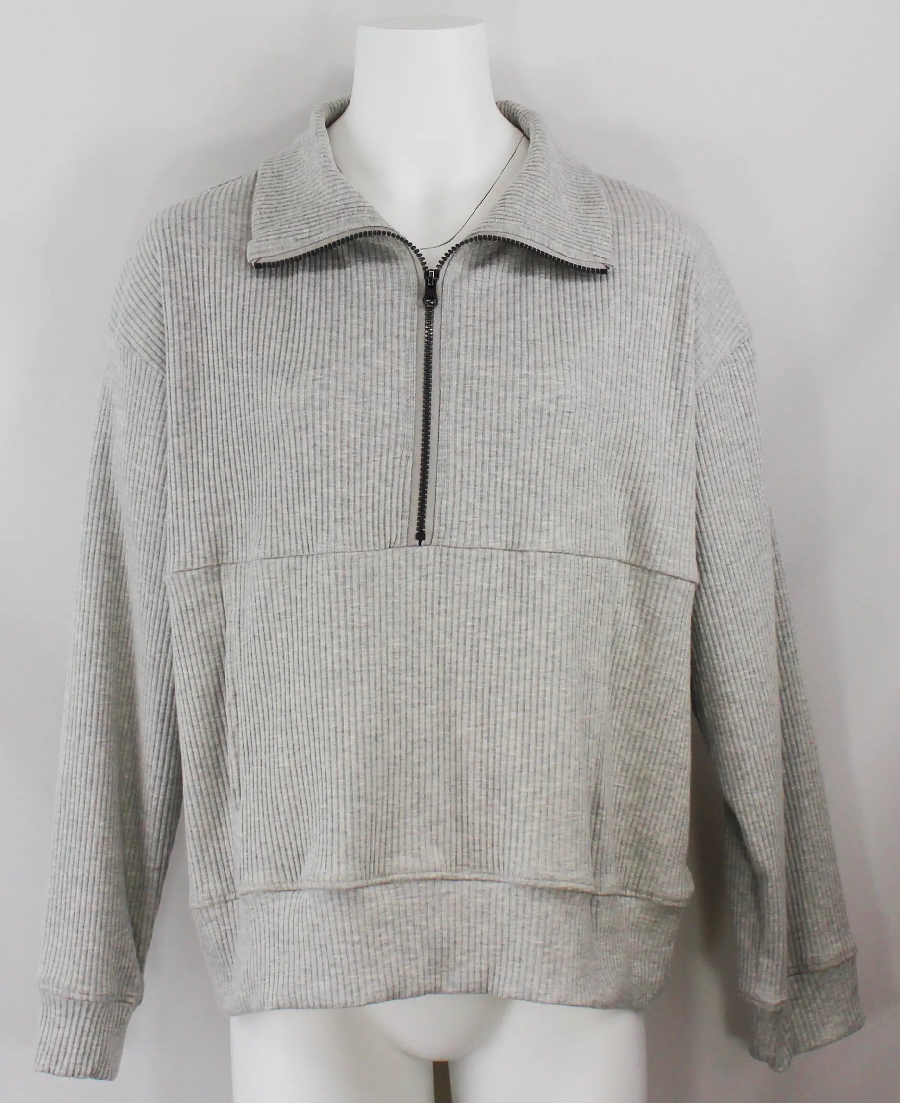 Keren Hart Cozy Night Pullover Sweater – Half-Zip for Lounging & Layering  GREY-XL  KEREN HART