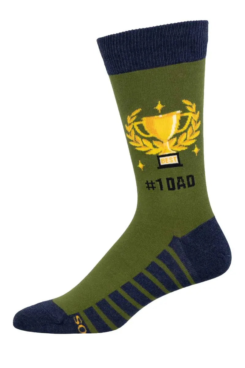 Men's Socksmith #1 Dad Socks – Trophy Novelty Crew Socks    SOCK SMITH