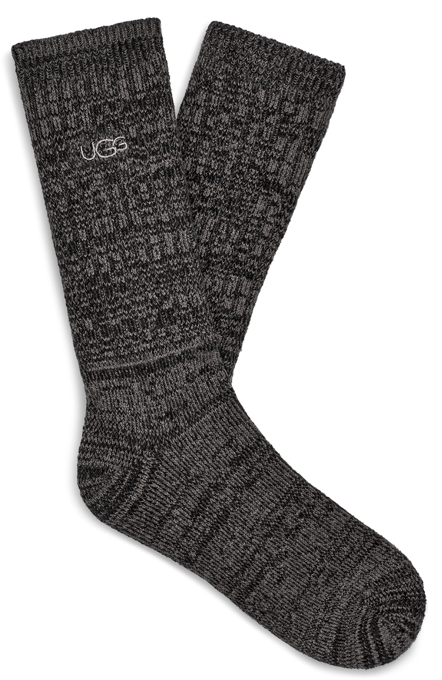 Men’s Trey Rib Knit Crew Socks – Cozy & Relaxed Fit  BLACK  UGG