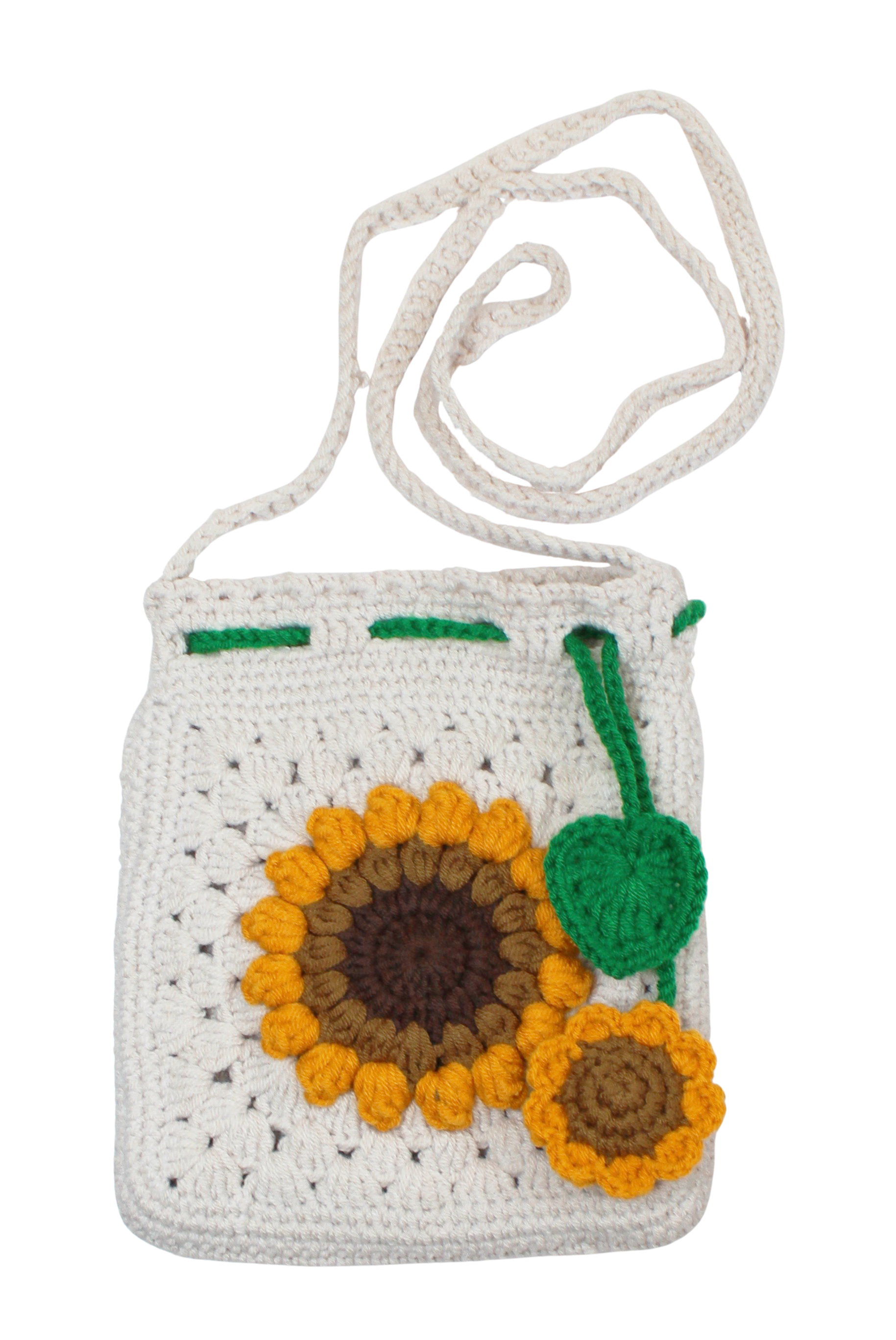 Joia Sunflower Knit Pouch – Crochet Mini Crossbody Bag    JOIA TRADING CO.
