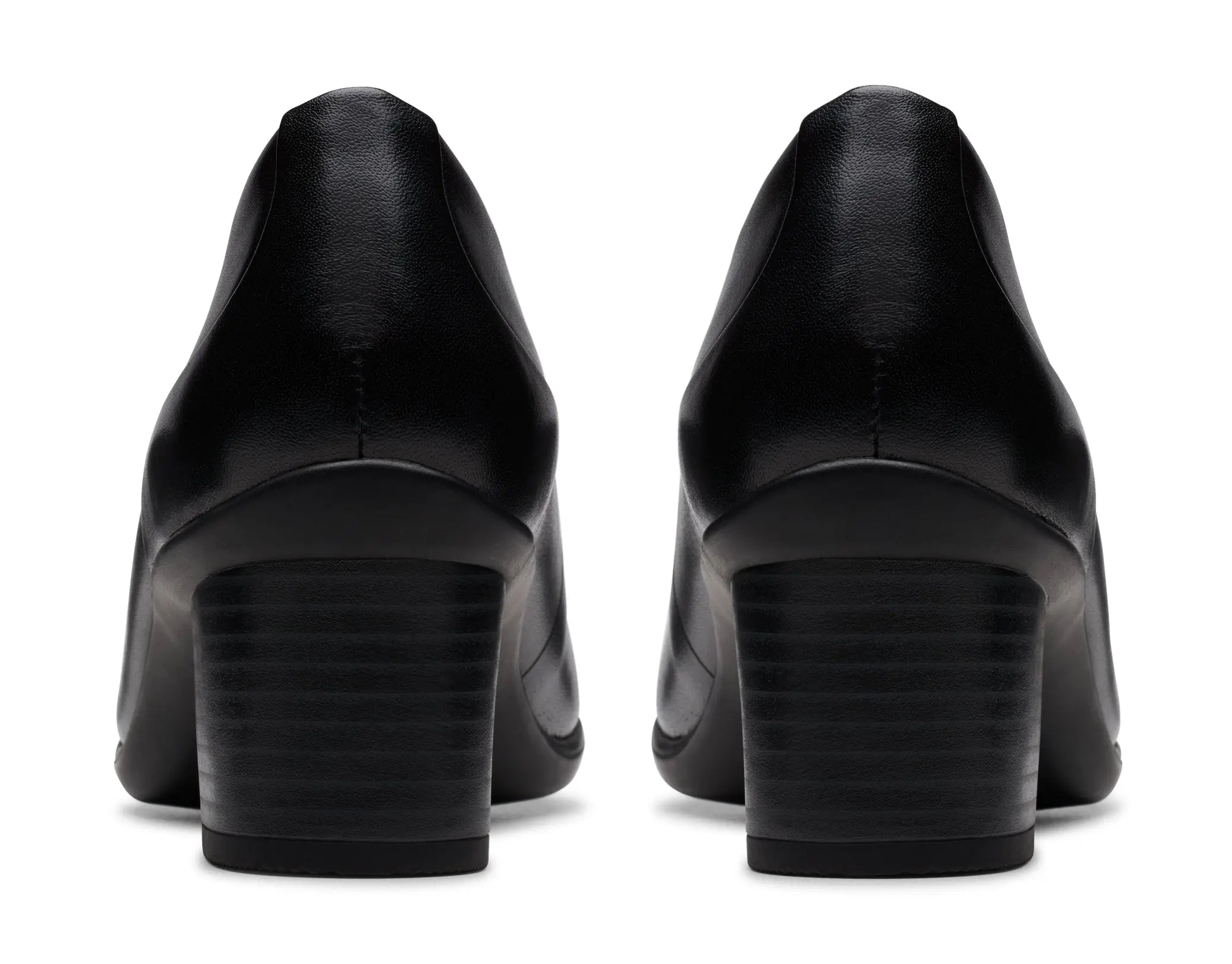 Women's Clarks Shaya Poppy – Leather Court Shoes with Elegant Mid Heel    CLARKS