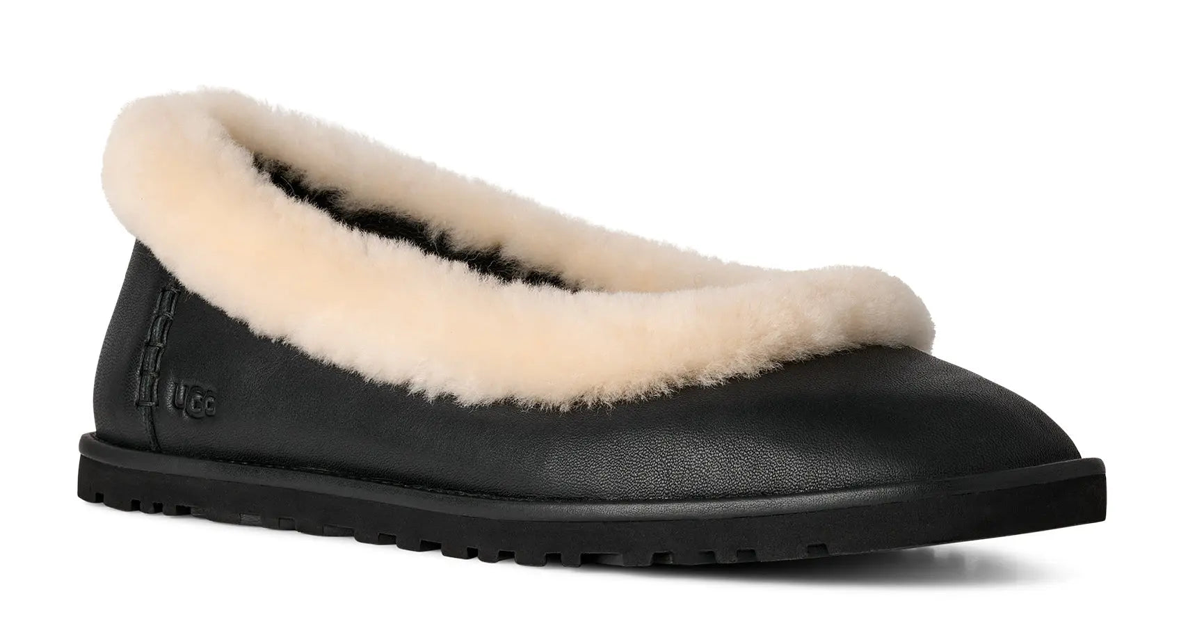Women's UGG Zora Leather Ballet Flat – Classic Style Meets Plush Comfort  BLACK / 10  UGG